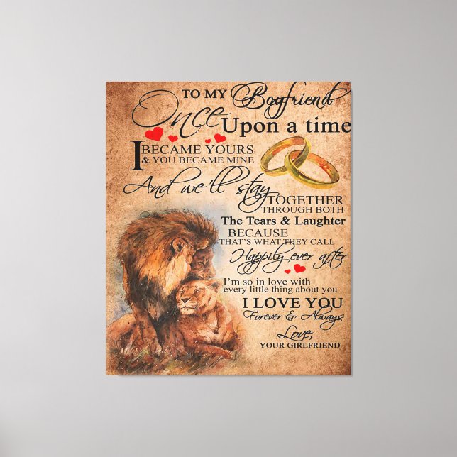 Toile Citation d'amour pour petit ami, ami garçon cadeau (Recto)