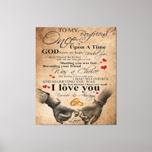Toile Citation d'amour pour petit ami   Cadeau Couple Co