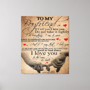 Toile Citation d'amour pour petit ami   Décor intérieur 