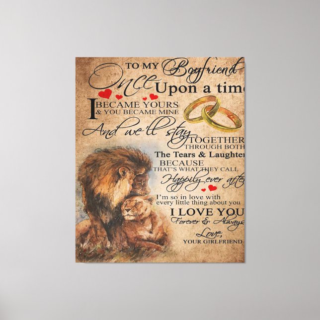 Toile Citation d'amour pour petit ami | Devis amusants p (Recto)