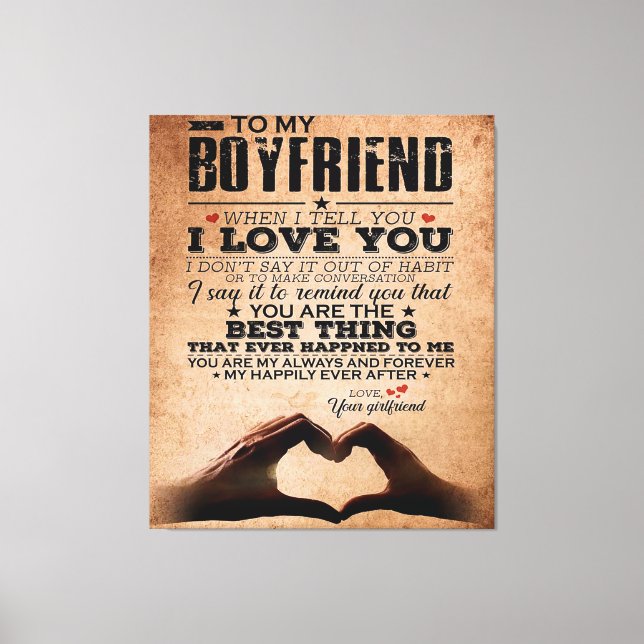 Toile Citation D'Amour Pour Petit Ami, Mari Amour Annive (Recto)