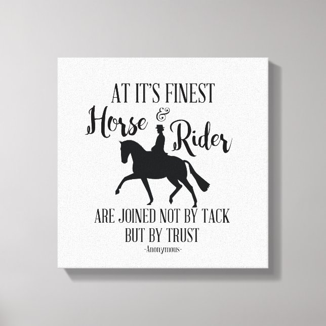 Toile Citation de cheval et cavalier Mur Art (Recto)