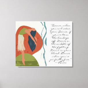Toile Citation de danse Rumi avec danseur 