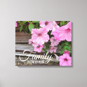 Toile Citation de famille Pink Petunias