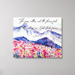 Toile Citation de foi de montagne à l'aquarelle