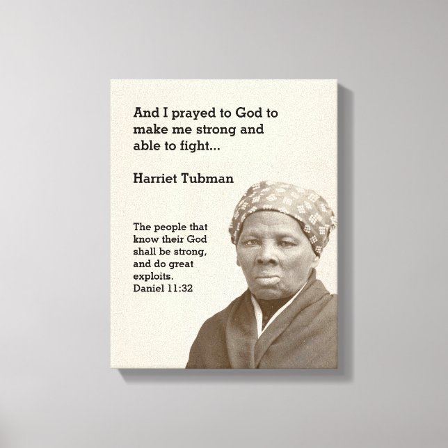 Toile Citation de HARRIET TUBMAN | Verse de la Bible chr (Recto)