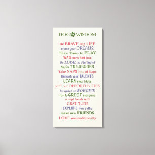 Toile Citation de la sagesse du chien