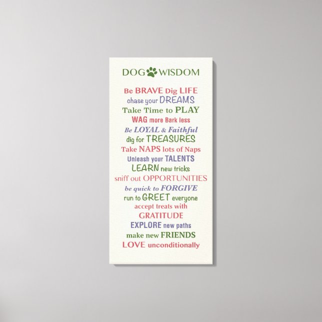 Toile Citation de la sagesse du chien (Recto)