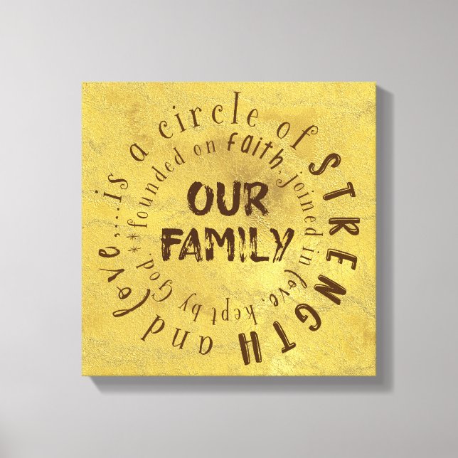 Toile Citation de notre famille : Cercle de force et d'a (Recto)