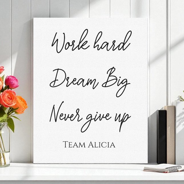 Toile Citation de succès noir Bureau Motivation (Créateur téléchargé)