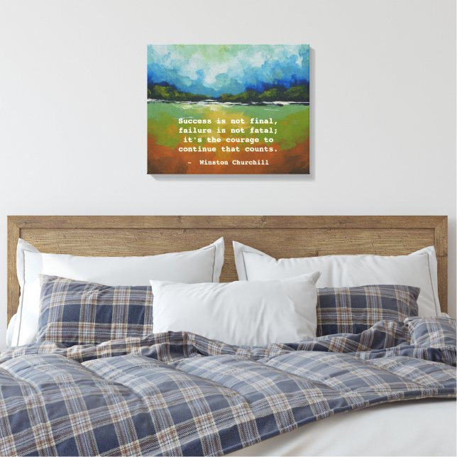 Toile Citation du succès de Winston Churchill (Insitu(Chambre))