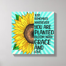 Citation et tournesol tiré à la main
