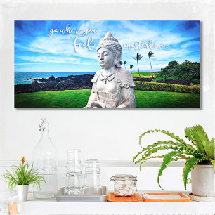 Toile Citation inspirante de photo de Bouddha côtier d'H