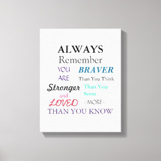 Toile Citation Inspiration Wall Art Brave