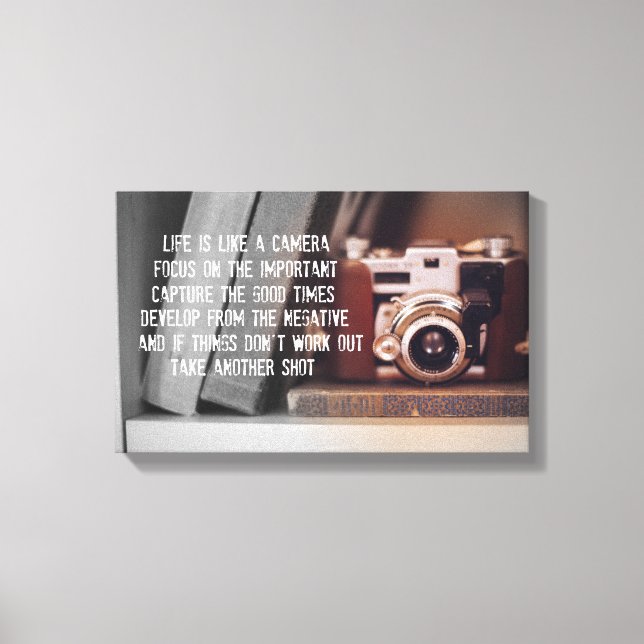 Toile Citation : La vie est comme une caméra (Recto)