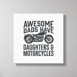 Toile Citation Papa Fille Moto Vintage Vector Desi