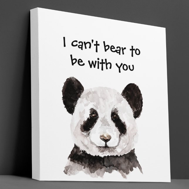 Toile Citation Romantique Moderne Avec Panda Noir Et Bla (Créateur téléchargé)