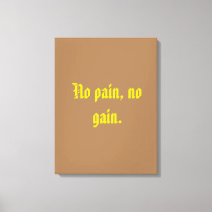 Toile Citations de motivation de GYM et marron clair