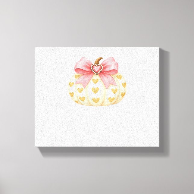 Toile Citrouille à cou rose avec Coeurs d'or - Coquette  (Recto)