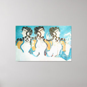Toile Civilisation minoenne / 3 Femmes / Age de bronze /