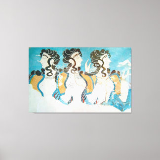 Toile Civilisation minoenne / 3 Femmes / Age de bronze /