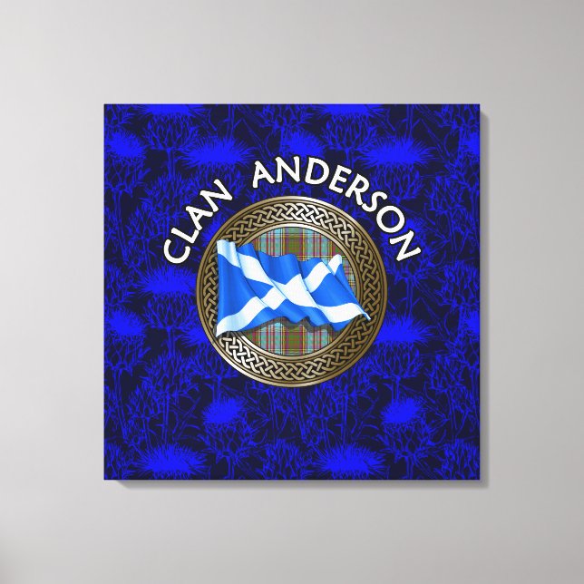 Toile Clan Anderson Tartan Knot & Flag (Recto)