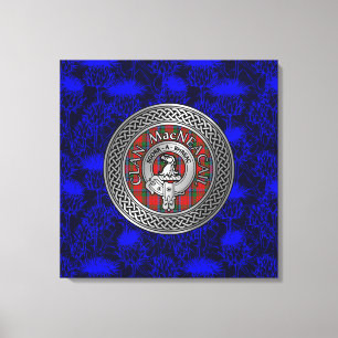 Toile Clan MacNeacail Crest & Tartan Knot on Thistle