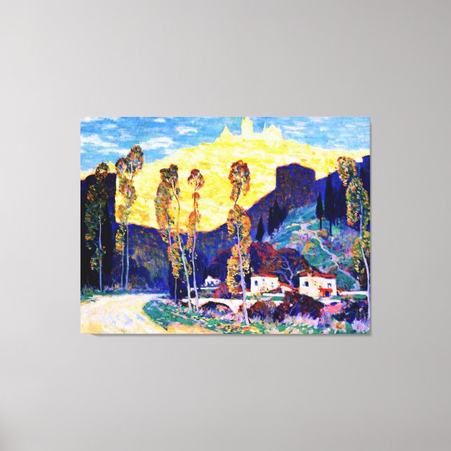 Toile Clarence Gagnon art, Soirée, Sienne (Recto)