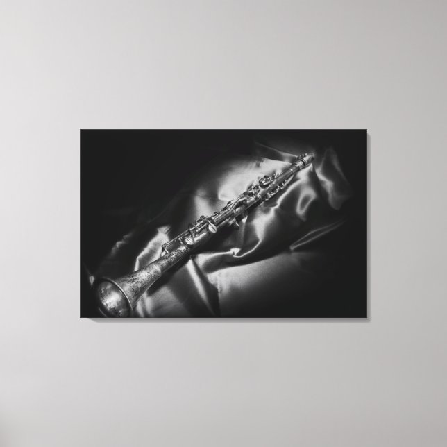 Toile clarinette antique vie morte, B&W (Recto)