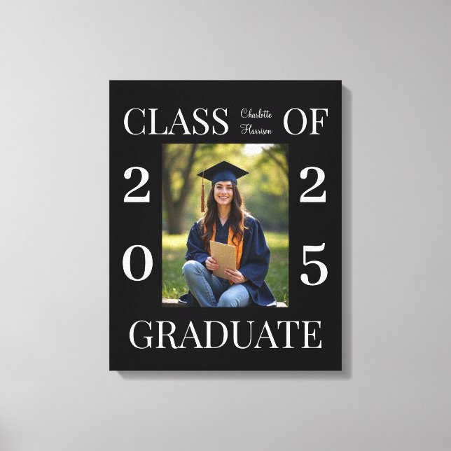 Toile Classe personnalisée de 2025 Graduation Photo (Recto)
