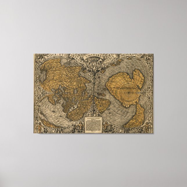 Toile Classic 1531 Carte du monde antique par Oronce Fin (Recto)