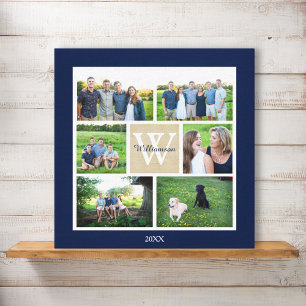 Toile Classic Custom Monogramme Famille Photo Collage
