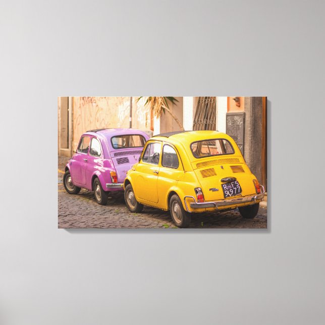 Toile Classic italien Fiat 500 voitures à Rome Italie (Recto)