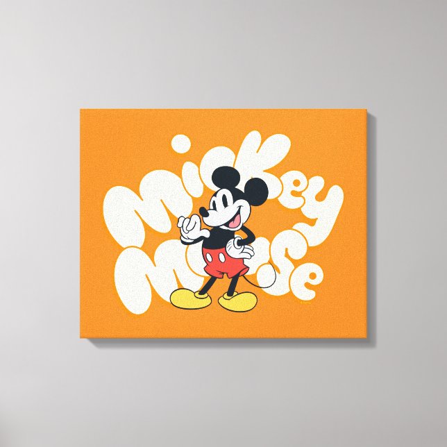 Toile Classic Mickey Mouse Bubble Letter Name Graphic (Recto)