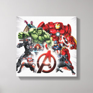 Toile Classique Avengers   Groupe Avengers Logo Glown