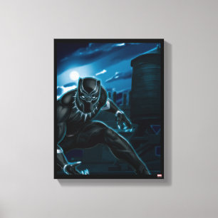Toile Classique Avengers   Panthère Noire sur le toit