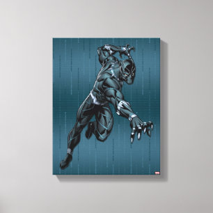 Toile Classiques Avengers   Black Panther attaque avec s