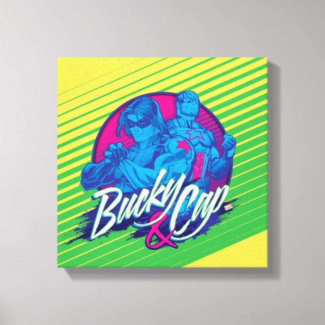 Toile Classiques des Avengers | Graphisme néon de Bucky  (Recto)