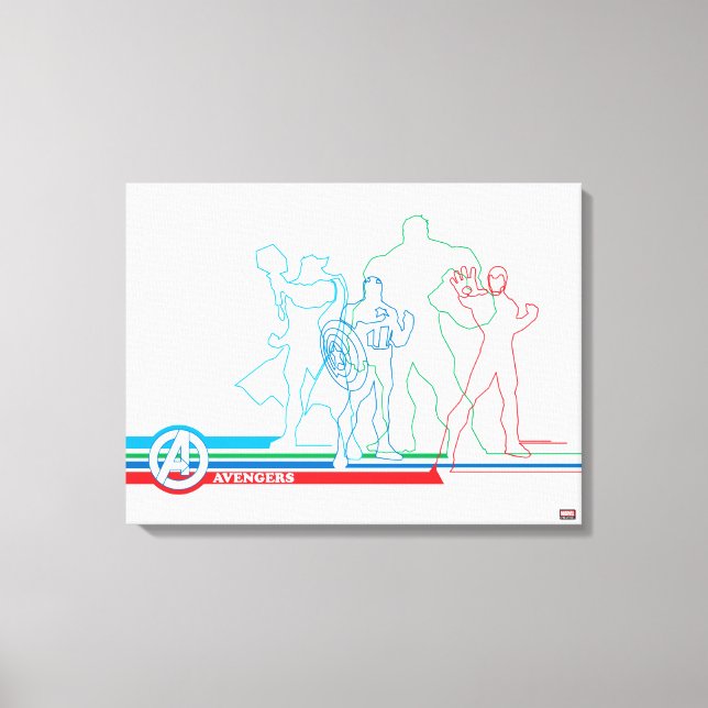 Toile Classiques des Avengers | Rétro Ligne artistique C (Recto)