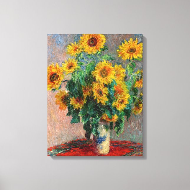 Toile Claude Monet - Bouquet de tournesols (Recto)