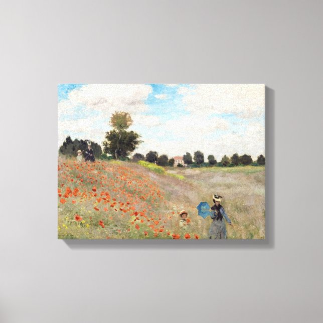Toile Claude Monet - Champ de coquelicots (Recto)