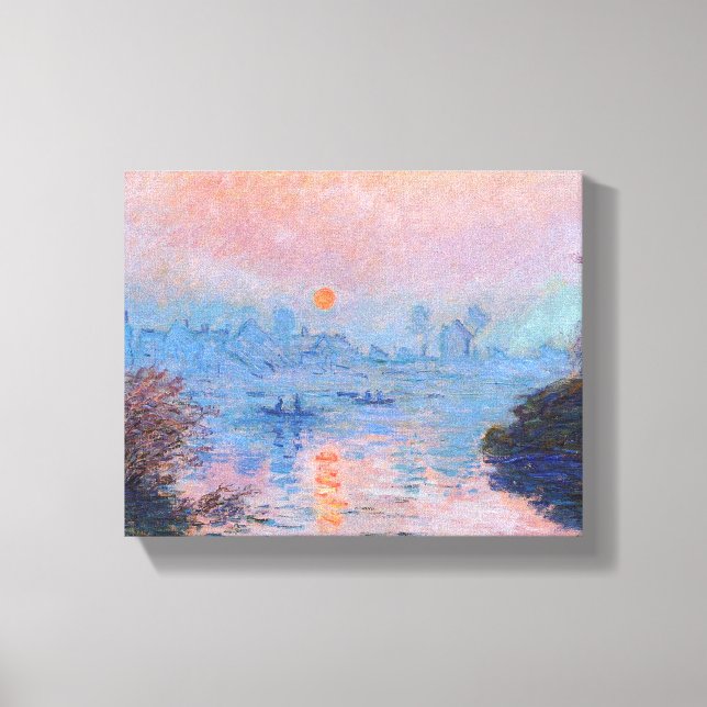 Toile Claude Monet - Coucher De Soleil Sur La Seine (Recto)