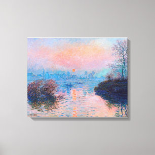 Toile Claude Monet - Coucher De Soleil Sur La Seine À La