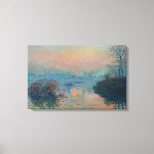 Toile Claude Monet - Coucher de soleil sur la Seine à La
