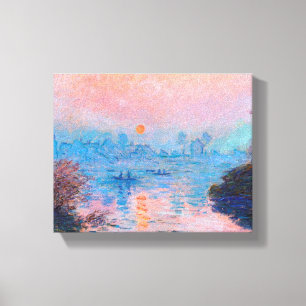Toile Claude Monet - Coucher Du Soleil Sur La Seine
