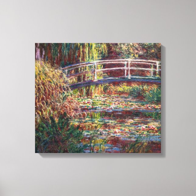 Toile Claude Monet - Eau Lily étang, Harmonie rose (Recto)