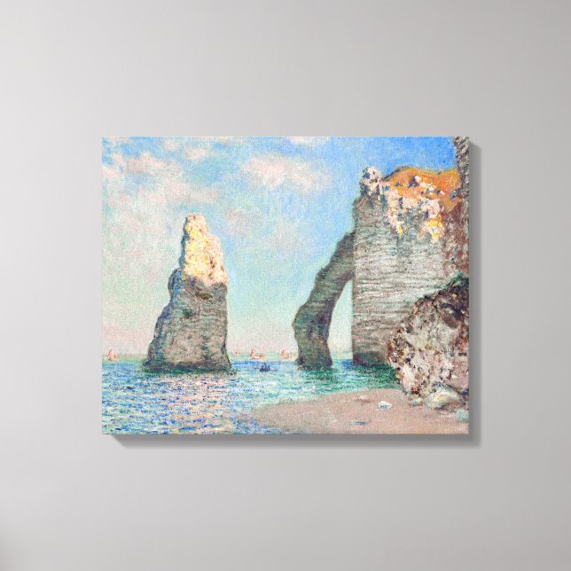 Toile Claude Monet - Falaises à Etretat (Recto)