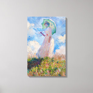 Toile Claude Monet - Femme avec Parasol face à gauche