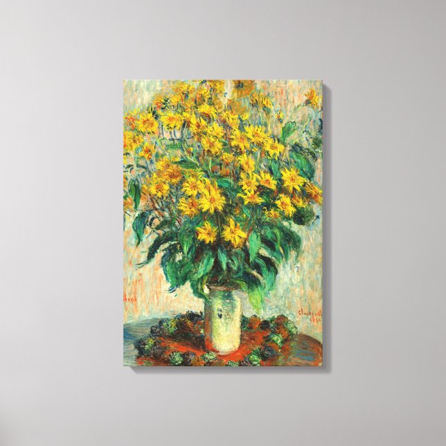Toile Claude Monet - Fleurs d'artichauts de Jérusalem (Recto)