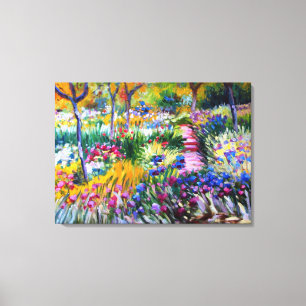 Toile Claude Monet : Jardin d'iris par Giverny